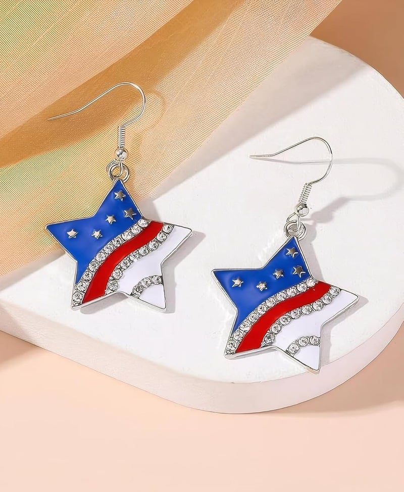 ecozran Halloween, Christmas, 4th of July Patriotic Earrings, Holiday Earrings Independence Day Stud Dangle Drop Earrings Hook Fashion Jewelry Gift for Women - Image 4